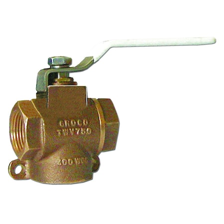 Groco 1/2" NPT Bronze 3-Way Valve TWV-500
